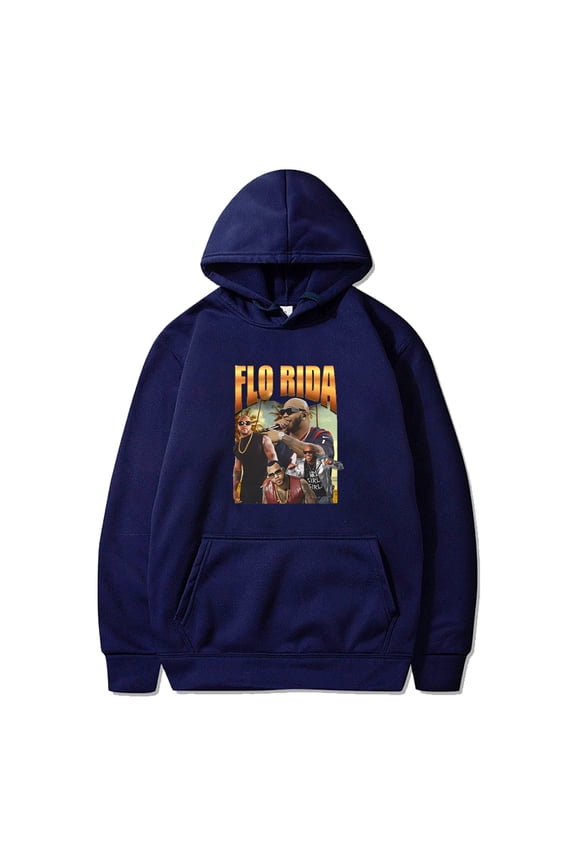Rapper Flo Rida Vintage Hoodie Long Sleeve Streetwear Women Men Hooded Sweatshirts
