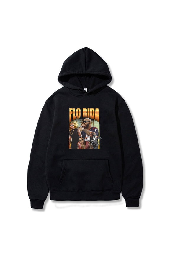 Rapper Flo Rida Vintage Hoodie Long Sleeve Streetwear Women Men Hooded Sweatshirts