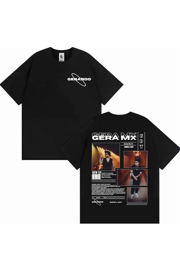 Rapper Gera Mx 2025 Album Tour Graphic T-shirts - Harajuku Vintage Casual Tees, Men Women Loose Oversized T-shirts