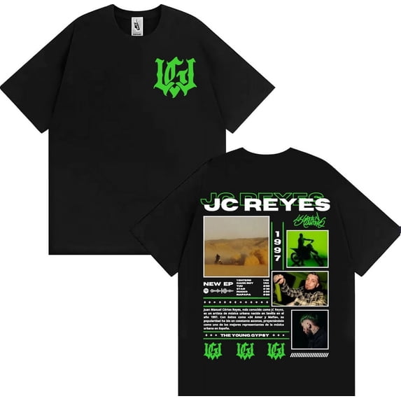 Rapper Jc Reyes Album Tour 2025 Pattern Hip Hop Style Street Oversized Casual Cotton T-Shirt
