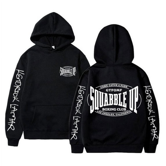 Rapper Kendrick Lamar Graphic Hoodie Squabble Up Boxing Club Hoodies Autumn Winter Men Women Hip Hop Oversized Hooded Sweatshirt
