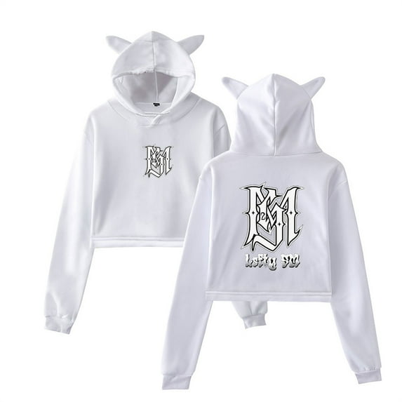Rapper Lefty Sm Cat Ear Hoodie Hip Hop Bear Ear Sweatshirt Casual Short Clothing