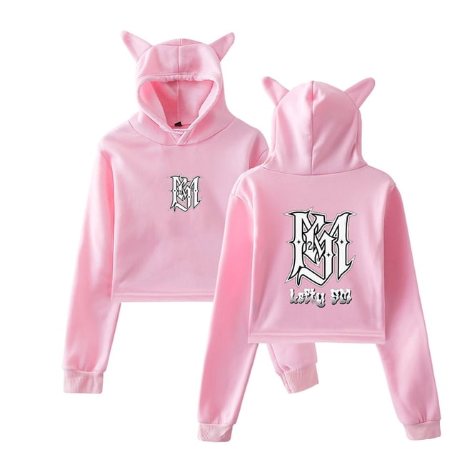 Rapper Lefty Sm Cat Ear Hoodie Hip Hop Bear Ear Sweatshirt Casual Short ...
