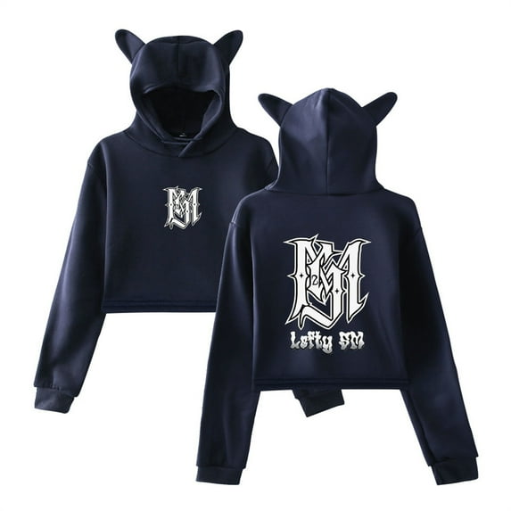 Rapper Lefty Sm Cat Ear Hoodie Hip Hop Bear Ear Sweatshirt Casual Short Clothing