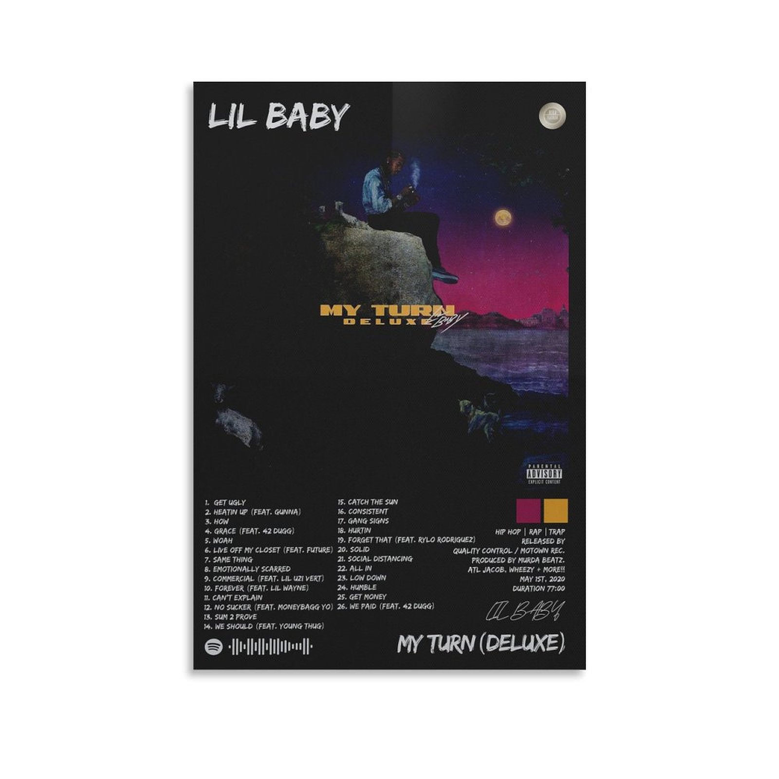 Rapper Lil Singer Baby Rap Hip Hop My Turn Music Album Cover Poster (3 ...