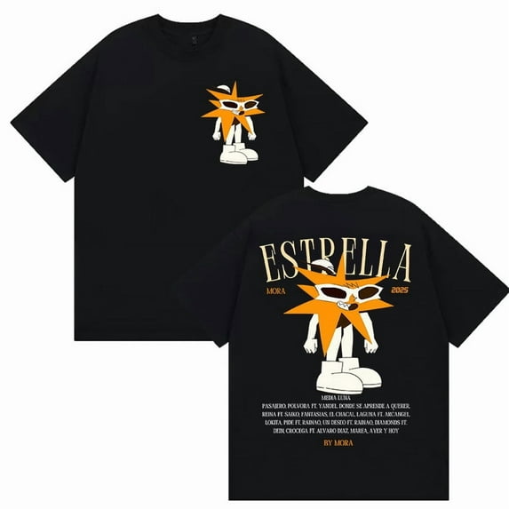 Rapper MORA Tour 2025 Merch T Shirt Men's Women Vintage High Quality Fashion T-shirts Hip Hop Clothing Oversized Cotton T-shirt