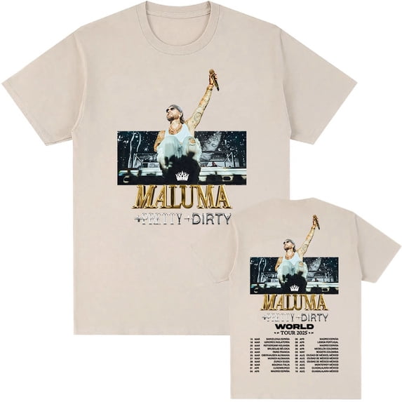 Rapper Maluma World Tour 2025 Tshirts Maluma Singer Printing T-shirt Summer Short Sleeve Mens T Shirt Grunge Style Fashion Tees