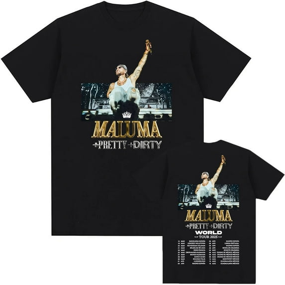 Rapper Maluma World Tour 2025 Tshirts Maluma Singer Printing T-shirt Summer Short Sleeve Mens T Shirt Grunge Style Fashion Tees