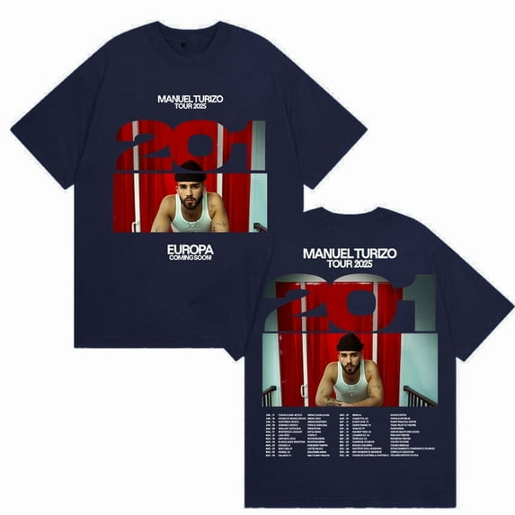 Rapper Manuel Turizo Tour 2025 Loose Short Sleeve T-Shirt Vintage Oversized Cotton T-Shirt Streetwear