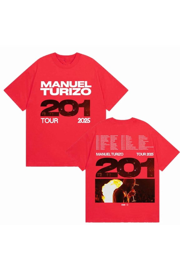Rapper Manuel Turizo Tour 2025 Merch T Shirt Men's Retro Style Gothic Short Sleeve T-shirt Hip Hop Clothing Cotton Tops Tshirts