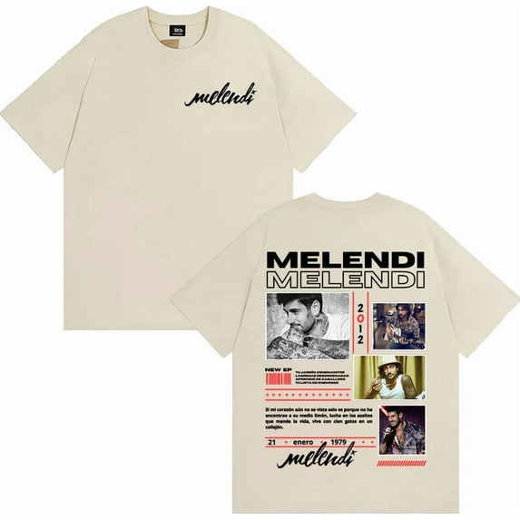 Rapper Melendi 2025 album tour graphic T-shirt, comfortable cotton material loose-fitting T-shirt top