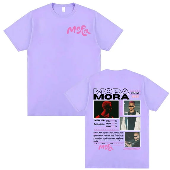 Rapper Mora Album Tour 2025 Graphic T-shirt Men Women High Street Vintage Oversized T-shirts Fashion Hip Hop 100% Cotton T Shirt
