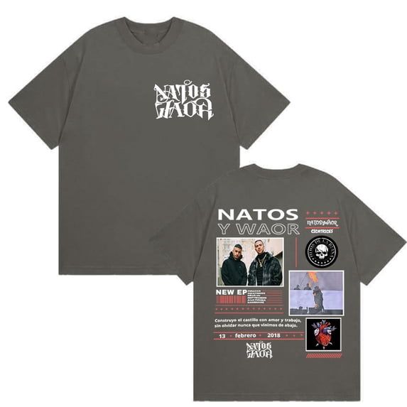 Rapper NATOS WAOR Album 2025 Merch T-Shirt Men's High Quality Fashion O-Neck T Shirt Hip Hop Oversized Cotton Tshirts Streetwear