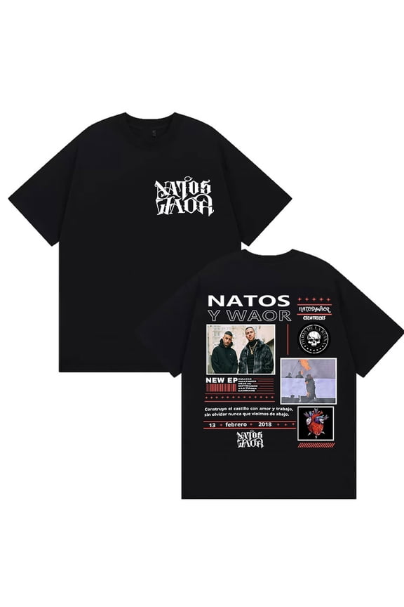 Rapper NATOS WAOR Album 2025 Merch T-Shirt Men's High Quality Fashion O-Neck T Shirt Hip Hop Oversized Cotton Tshirts Streetwear