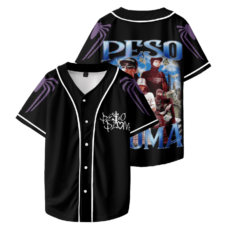 Rapper Peso Pluma 90s Vintage Baseball Short Sleeve Baseball Jersey Number Outfit Men and Woman Short Sleeve Women Funny Walmart
