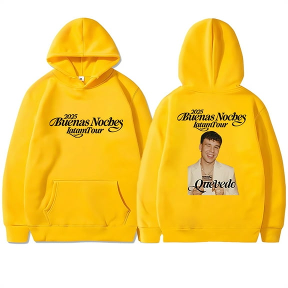Rapper QUEVEDO Buenas Noches 2025 Tour Hoodies Women Men Long Sleeve Casual Sweatshirt Clothes