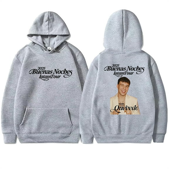 Rapper QUEVEDO Buenas Noches 2025 Tour Hoodies Women Men Long Sleeve Casual Sweatshirt Clothes