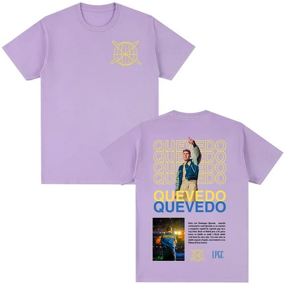 Rapper QUEVEDO Buenas Noches 2025 Tour T-Shirt Unisex Short Sleeve Round Neck Tee Streetwear