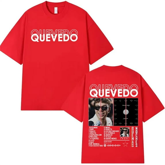 Rapper QUEVEDO Buenas Noches 2025 Tour T-Shirt Unisex Short Sleeve Round Neck Tee Streetwear