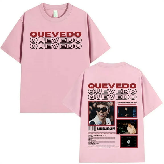 Rapper QUEVEDO Buenas Noches 2025 Tour T-Shirt Unisex Short Sleeve Round Neck Tee Streetwear