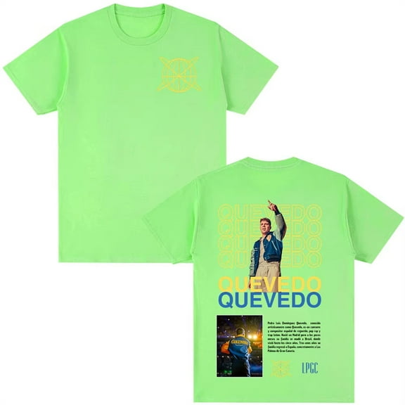 Rapper QUEVEDO Buenas Noches 2025 Tour T-Shirt Unisex Short Sleeve Round Neck Tee Streetwear