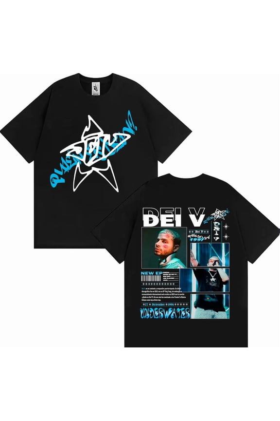 Rapper Quien Es Dei V? Underwater 2025 Tour T-shirt Men's Clothing Fashion High Street T Shirts Oversized Comfort Cotton T Shirt