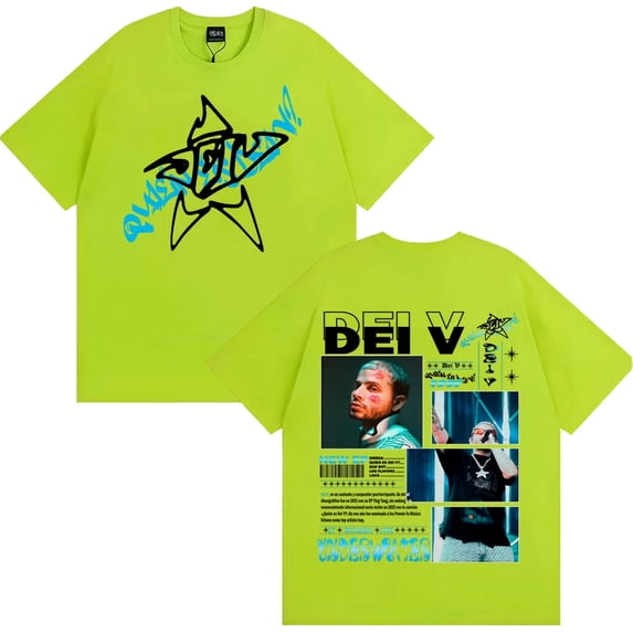 Rapper Quien Es Dei V? Underwater 2025 Tour T-shirt Men's Clothing Fashion High Street T Shirts Oversized Comfort Cotton T Shirt