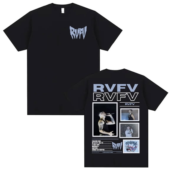 Rapper RVFV Eltiburón Tour 2025 Merch T Shirts Harajuku Vintage Short Sleeve T-shirt Men Women High Quality Casual Loose T Shirt