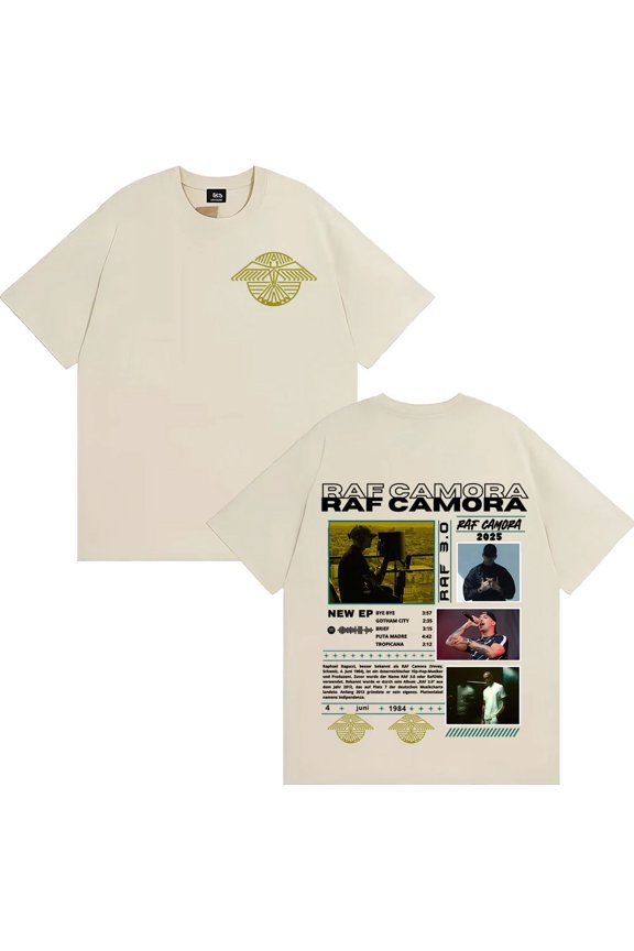 Rapper Raf Camora Tour 2025 Graphic Print T Shirts Men Women Hip Hop Pop Music Oversized T-shirt Casual Loose T Shirt Streetwear