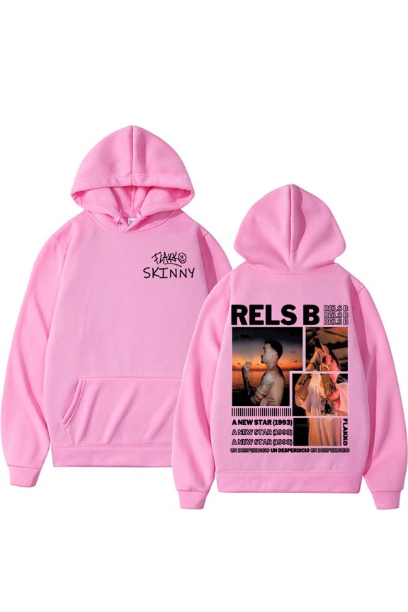 Rapper Rels B Skinny Flakk Album 2025 Tour Sweatshirt Men Women Fashion Hip Hop Vintage Style Hoodies Casual Fleece Oversized Pullovers