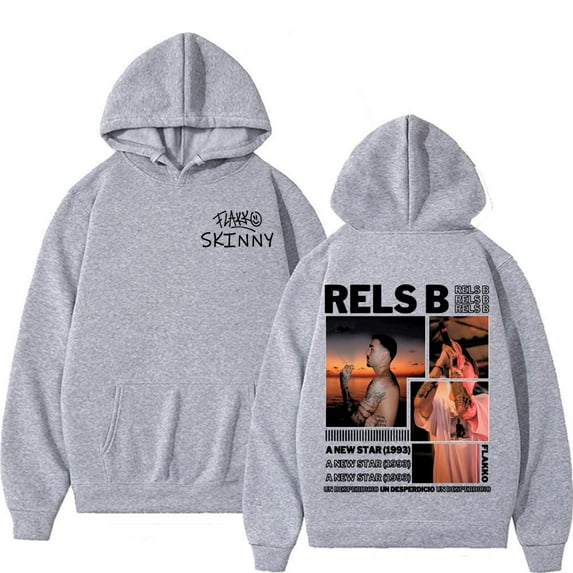 Rapper Rels B Skinny Flakk Album 2025 Tour Sweatshirt Men Women Fashion Hip Hop Vintage Style Hoodies Casual Fleece Oversized Pullovers