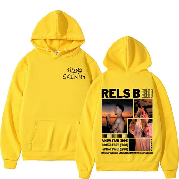 Rapper Rels B Skinny Flakk Album 2025 Tour Sweatshirt Men Women Fashion Hip Hop Vintage Style Hoodies Casual Fleece Oversized Pullovers