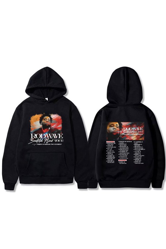 Rapper Rod Wave Double Sided Printed Hoodies Men Women Oversized Hip Hop Pullover Male Clothing Casual Fleece Hoodie