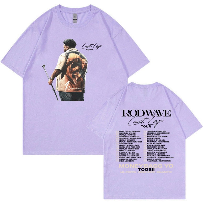 Rapper Rod Wave Last Lap 2025 Tour Print T Shirt Men's Hip Hop Retro ...