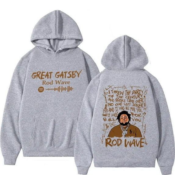 Rapper Rod Wave Nostalgia Album Song Great Gatsby Print Hoodies Harajuku Hip Hop Hooded Sweatshirts Fashion Casual Hoodie Unisex