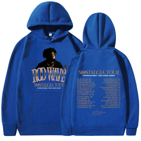 Rapper Rod Wave Nostalgia Tour Hoodies Men Women Clothes Harajuku Aesthetic Pullovers Fashion Hip Hop Long Sleeve Sweatshirts
