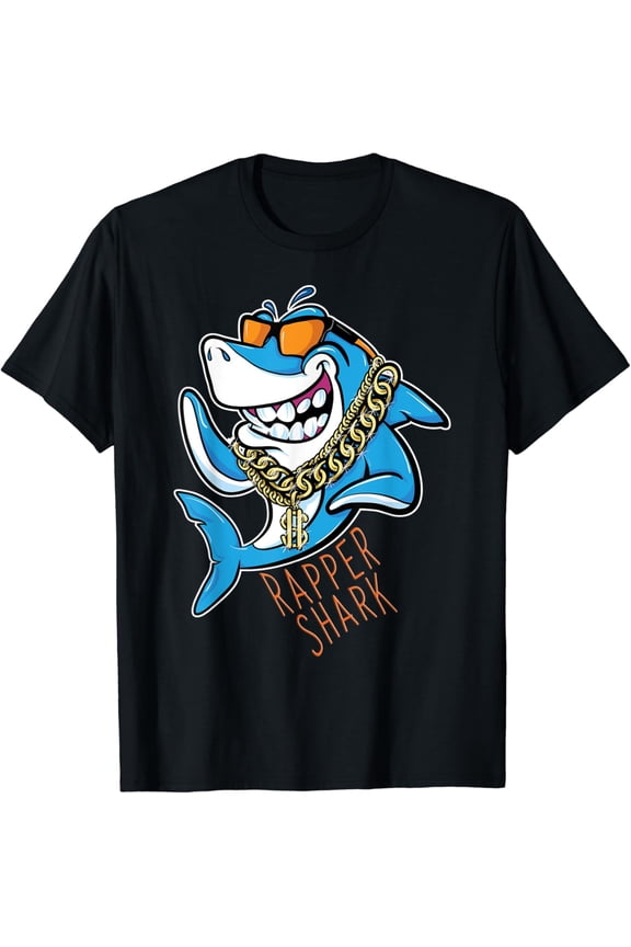 Rapper Shark Hip Hop Singing Rapping Sea Animal T-Shirt