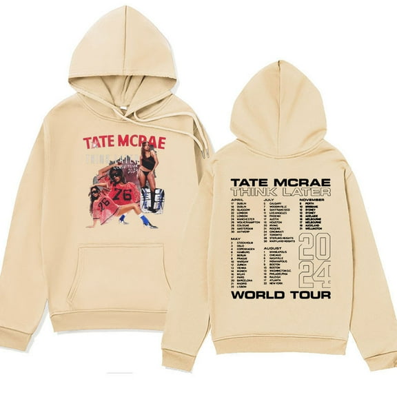 Rapper Tate Mcrae Merch The Think Later World Tour 2024 Hoodie Hip Hop Sweatshirts Fashion Vintage Harajuku hoodies unisex streetwear