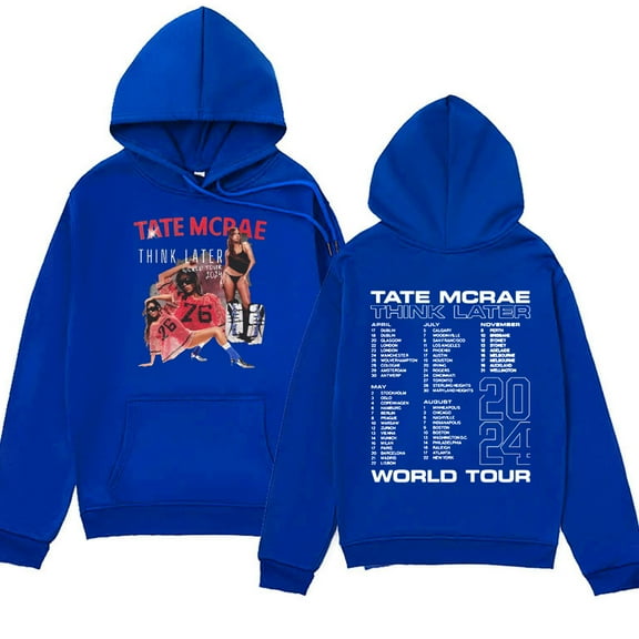 Rapper Tate Mcrae Merch The Think Later World Tour 2024 Hoodie Hip Hop Sweatshirts Fashion Vintage Harajuku hoodies unisex streetwear