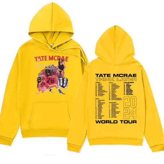 Rapper Tate Mcrae Merch The Think Later World Tour 2024 Hoodie Hip Hop Sweatshirts Fashion Vintage Harajuku hoodies unisex streetwear