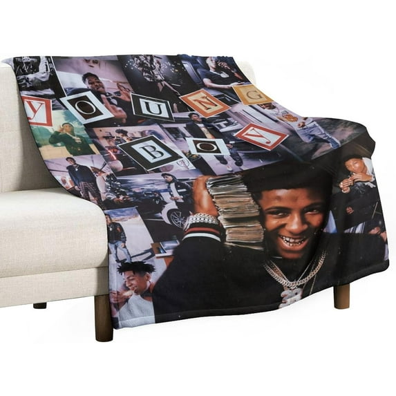 Rapper Youngboy 60"x80" Thow Blanket Super Soft Micro Wool Blanket Sofa Comfortable Warm Flannel Blanket Bed Living Room Merchandise Gift Party Decor