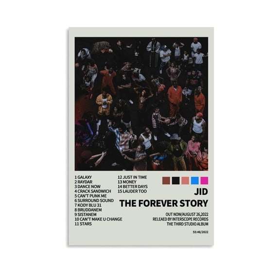 Rappers Jid Rappers Poster The Forever Story AlbumMusic Hip Hop Band Cool Singer Album Cover Posters for Room Aesthetic, Music Posters Canvas Wall Art for Teen Room