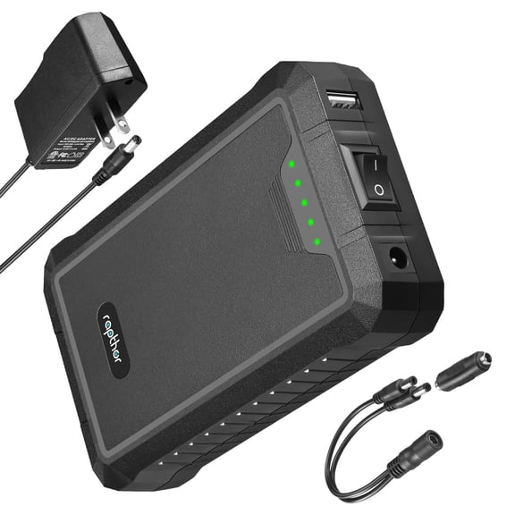 Rapthor 12V/5V Dual Output Rechargeable Power Bank  6500mAh 12V & 13000mAh 5V Lithium-Ion Battery with Fast Charger