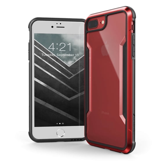 Raptic Shield Case Compatible with iPhone 8 Plus, 7 Plus, 6 Plus, Shock Absorbing Protection, Durable Aluminum Frame, 10ft Drop Tested, Fits iPhone 8 Plus, iPhone 7 Plus, iPhone 6 Plus, Red
