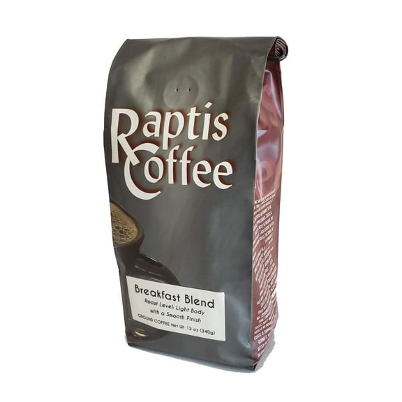 Raptis Coffee Roasters Breakfast Blend Ground Coffee 12oz