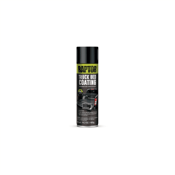 U Pol Products RAPTOR 4879 1K Truck Bed Coating, 14.3 oz Aerosol Can, Black, 8.6 sq-ft Coverage