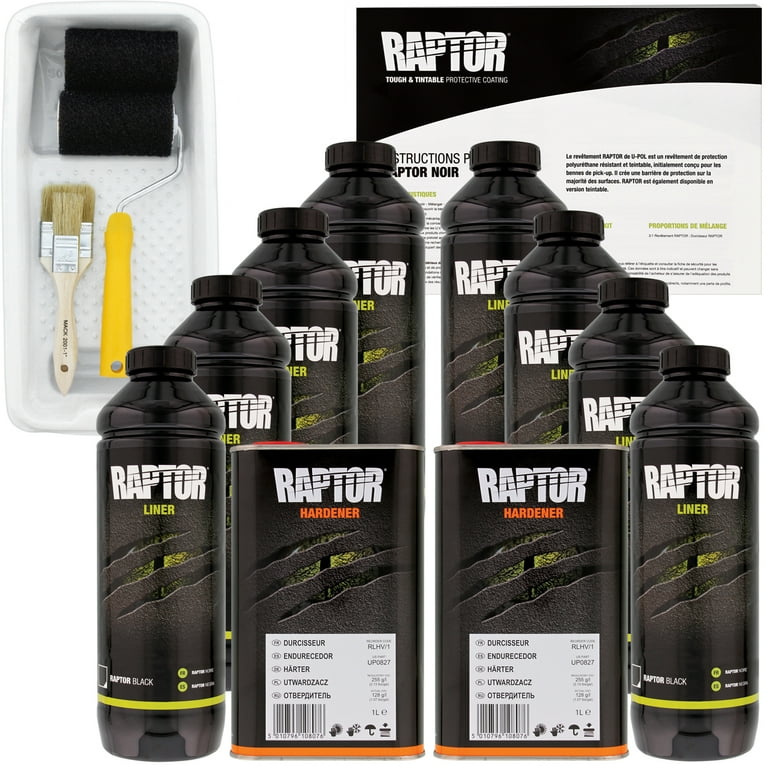 UPOL Raptor Black Urethane Truck Bed Liner Kit, Spray-On, Roller
