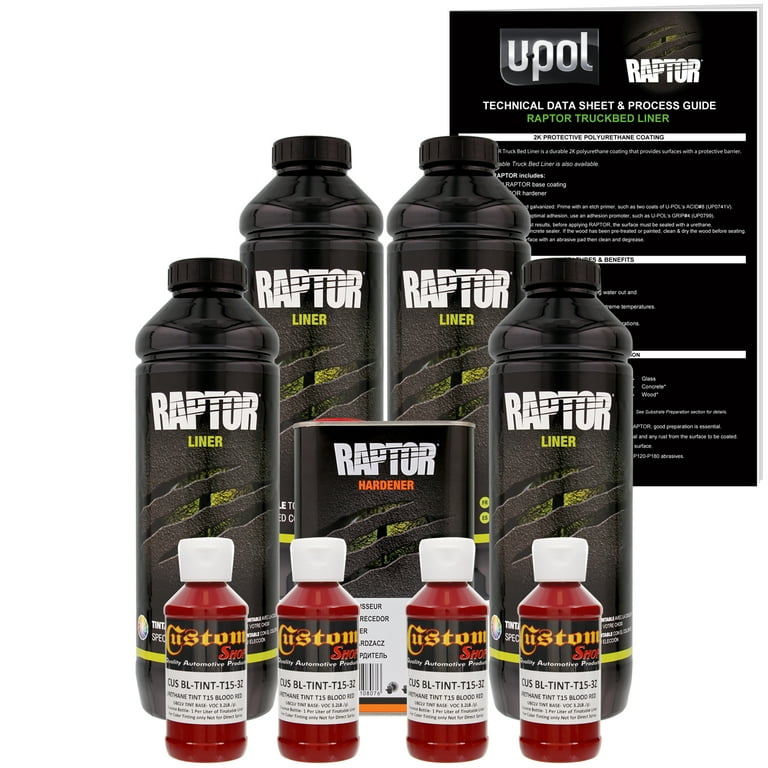 Raptor Blood Red Urethane Spray-On Truck Bed Liner & Texture