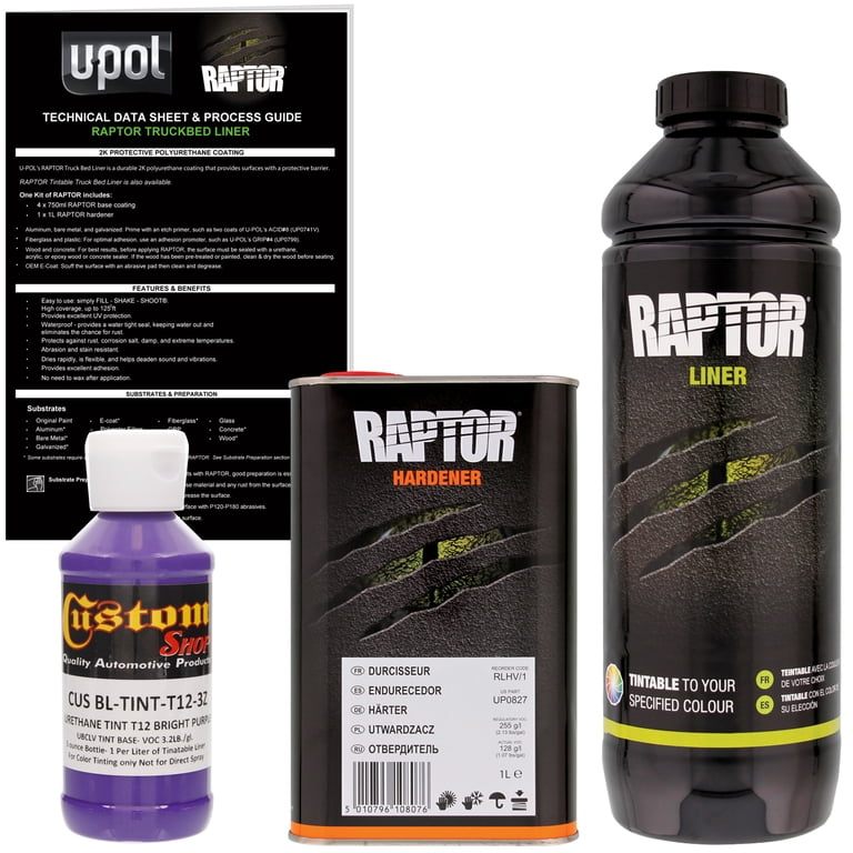 U Pol Raptor 820 Spray On Truck Bed Liner U-POL Raptor Bright Purple - 1 Liter, Spray-On ...