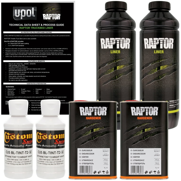 Raptor Bright White Urethane Spray-On Truck Bed Liner Texture